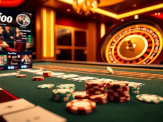 Experience high-stakes excitement at Jun88's luxurious gaming table with poker chips and roulette.