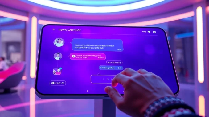 Interactive nsfw chat bot interface showcasing user engagement with a sleek digital design