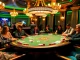 TR88 players engage in thrilling poker action at a lavish casino table.