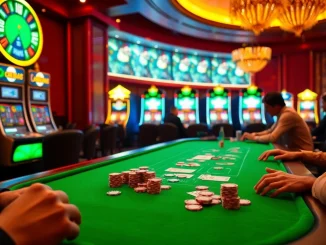 Experience thrilling gaming moments at lc88.my with vibrant casino tables and colorful sloths.