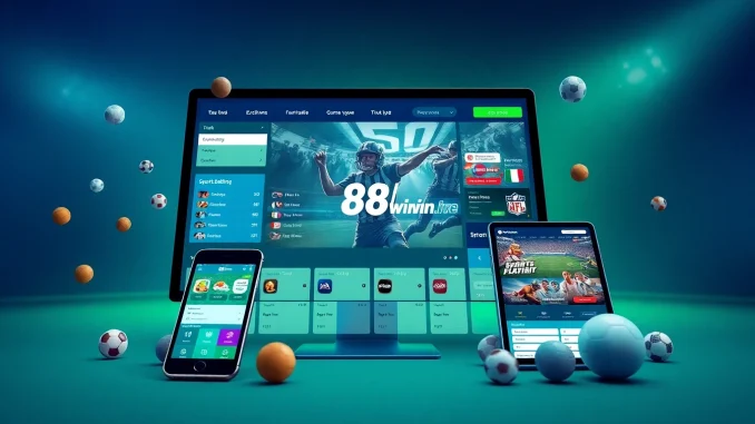 Engaging online betting interface showcasing 98winwin.live with vibrant colors and modern devices.